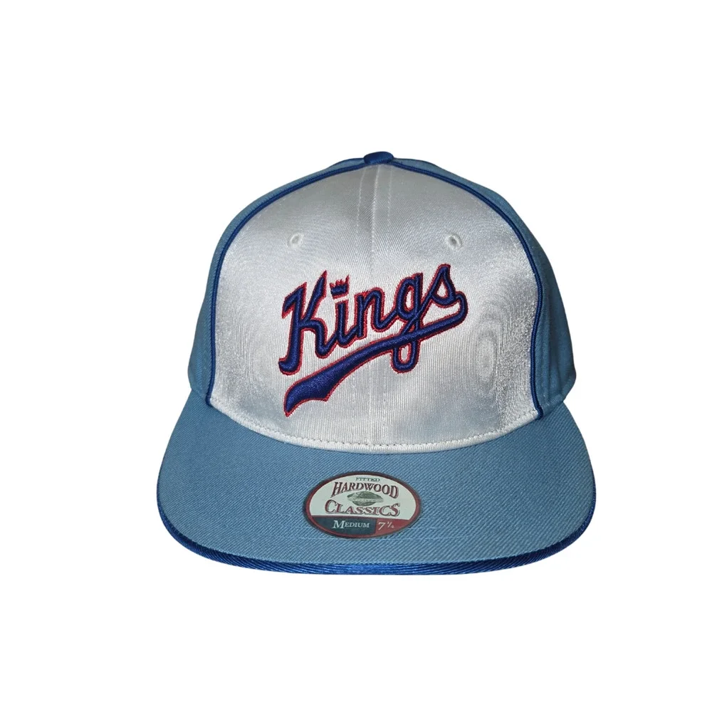 NBA Sacramento Kings Hardwood Classics Fitted Cap Mens M 7 1/4 Blue White Hat